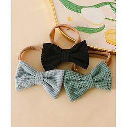 Babyhug Headband Bow Applique Free Size-Pack of 3-Red,Yellow,Black