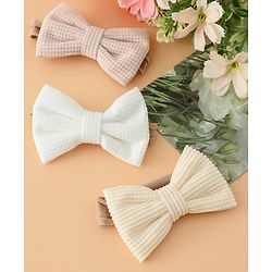 Babyhug Headband Bow Applique Free Size-Pack of 3-Red,Yellow,Black