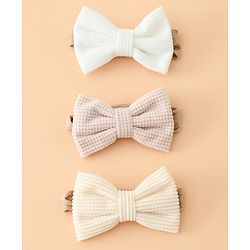 Babyhug Headband Bow Applique Free Size-Pack of 3-Red,Yellow,Black