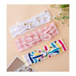 Babyhug Headbands With Bow Applique Pack of 3 - Pink & White