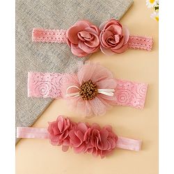 Babyhug Free Size Headbands With Floral Applique - Red