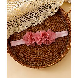 Babyhug Free Size Headbands With Floral Applique - Red