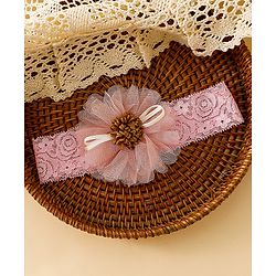 Babyhug Free Size Headbands With Floral Applique - Red