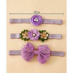 Babyhug Free Size Headbands With Floral Applique - Purple