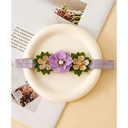 Babyhug Free Size Headbands With Floral Applique - Purple