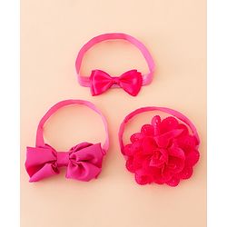 Babyhug Free Size Headbands With Floral Applique - Fuchsia