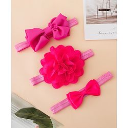 Babyhug Free Size Headbands With Floral Applique - Fuchsia