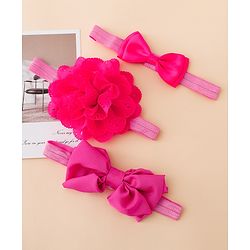 Babyhug Free Size Headbands With Floral Applique - Fuchsia