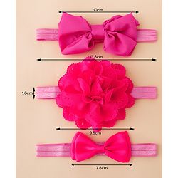 Babyhug Free Size Headbands With Floral Applique - Fuchsia
