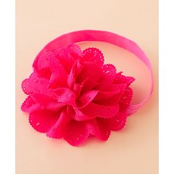 Babyhug Free Size Headbands With Floral Applique - Fuchsia