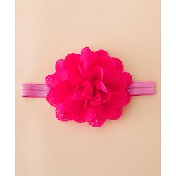 Babyhug Free Size Headbands With Floral Applique - Fuchsia