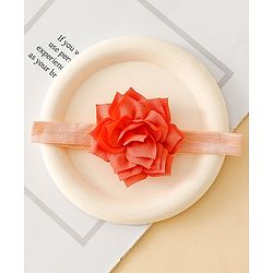 Babyhug Free Size Hedbands With Floral & Bow Applique - Orange