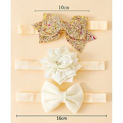 Babyhug Free Size Hedbands With Floral & Bow Applique - Beige