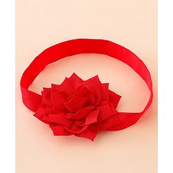 Babyhug Free Size Hedbands With Floral & Bow Applique - Red
