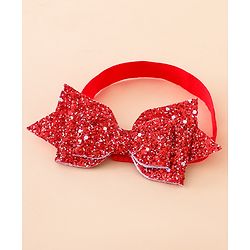 Babyhug Free Size Hedbands With Floral & Bow Applique - Red