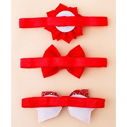 Babyhug Free Size Hedbands With Floral & Bow Applique - Red