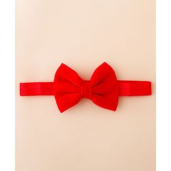 Babyhug Free Size Hedbands With Floral & Bow Applique - Red