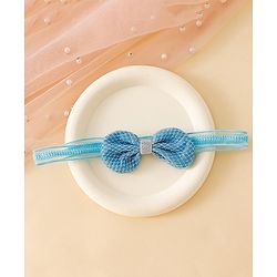 Babyhug Free Size Hedbands With Floral & Bow Applique - Light Blue