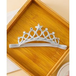 Babyhug Free Size Hedbands With Floral & Bow Applique - Grey