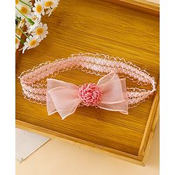Babyhug Free Size Hedbands With Floral & Bow Applique - Pink