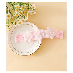 Babyhug Free Size Hedbands With Floral & Bow Applique - Pink