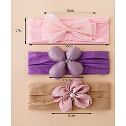 Babyhug Floral Bow Stretch Kids Headband - Pink & Purple