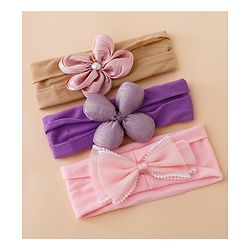 Babyhug Floral Bow Stretch Kids Headband - Pink & Purple