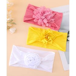 Babyhug Free Size Headbands With Floral Applique Pack of 3 - Multicolor