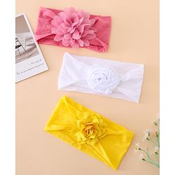 Babyhug Free Size Headbands With Floral Applique Pack of 3 - Multicolor