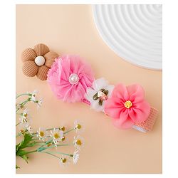 Babyhug Free Size Headbands With Floral Applique Pack of 4 - Multicolor