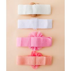 Babyhug Free Size Headbands With Floral Applique Pack of 4 - Multicolor