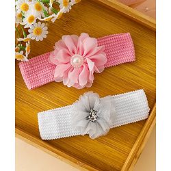 Babyhug Free Size Headbands With Floral Applique Pack of 4 - Multicolor