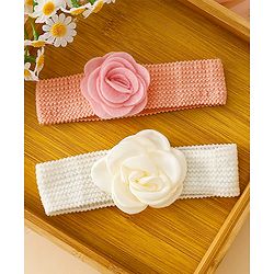 Babyhug Free Size Headbands With Floral Applique Pack of 4 - Multicolor