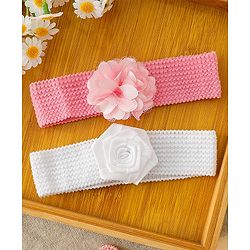Babyhug Free Size Headbands With Floral Applique Pack of 4 - Multicolor