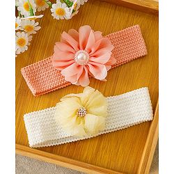 Babyhug Free Size Headbands With Floral Applique Pack of 4 - Multicolor