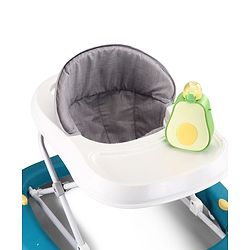 Babyhug Musical Baby Walker with Rocker Function 2-in-1 Convertible Adjustable Height| Compact Fold| Activity Toy Tray Stable Design Multi-Directional Wheels 624 Months - Blue