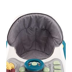 Babyhug Musical Baby Walker with Rocker Function 2-in-1 Convertible Adjustable Height| Compact Fold| Activity Toy Tray Stable Design Multi-Directional Wheels 624 Months - Blue