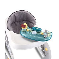 Babyhug Musical Baby Walker with Rocker Function 2-in-1 Convertible Adjustable Height Compact Fold Activity Toy Tray Stable Design Multi-Directional Wheels 624 Months - Grey