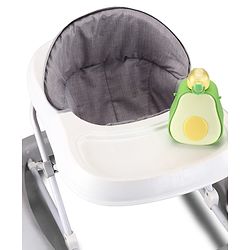 Babyhug Musical Baby Walker with Rocker Function 2-in-1 Convertible Adjustable Height Compact Fold Activity Toy Tray Stable Design Multi-Directional Wheels 624 Months - Grey