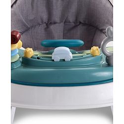 Babyhug Musical Baby Walker with Rocker Function 2-in-1 Convertible Adjustable Height Compact Fold Activity Toy Tray Stable Design Multi-Directional Wheels 624 Months - Grey