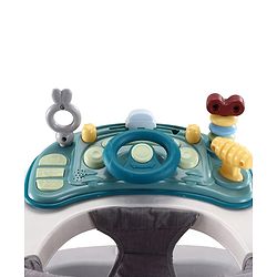 Babyhug Musical Baby Walker with Rocker Function 2-in-1 Convertible Adjustable Height Compact Fold Activity Toy Tray Stable Design Multi-Directional Wheels 624 Months - Grey