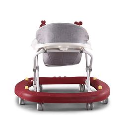Babyhug Musical Baby Walker with Rocker Function 2-in-1 Convertible Adjustable Height Compact Fold Activity Toy Tray Stable Design Multi-Directional Wheels 624 Months  Red