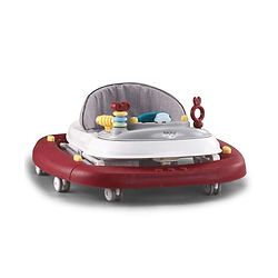 Babyhug Musical Baby Walker with Rocker Function 2-in-1 Convertible Adjustable Height Compact Fold Activity Toy Tray Stable Design Multi-Directional Wheels 624 Months  Red