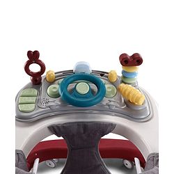 Babyhug Musical Baby Walker with Rocker Function 2-in-1 Convertible Adjustable Height Compact Fold Activity Toy Tray Stable Design Multi-Directional Wheels 624 Months  Red