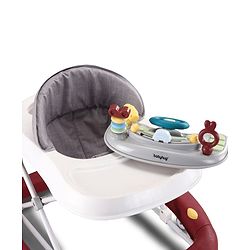Babyhug Musical Baby Walker with Rocker Function 2-in-1 Convertible Adjustable Height Compact Fold Activity Toy Tray Stable Design Multi-Directional Wheels 624 Months  Red