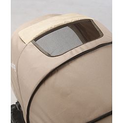 Babyhug Premium Baby Stroller with One-Hand Compact Fold - Beige| Compact Fold| Reclining Backrest| Safety Harness| Swivel Wheels with Lock| Linked Brake| Durable Aluminium Frame| Air Cabin Friendly