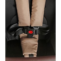 Babyhug Premium Baby Stroller with One-Hand Compact Fold - Beige| Compact Fold| Reclining Backrest| Safety Harness| Swivel Wheels with Lock| Linked Brake| Durable Aluminium Frame| Air Cabin Friendly