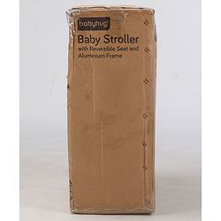 Babyhug Premium Baby Stroller with One-Hand Compact Fold - Beige| Compact Fold| Reclining Backrest| Safety Harness| Swivel Wheels with Lock| Linked Brake| Durable Aluminium Frame| Air Cabin Friendly