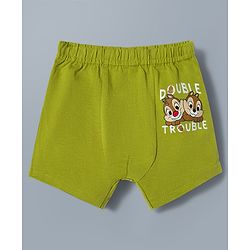 Babyhug Disney Single Jersey Knit Trunks with Chip N Dale Graphics Pack of 3 - Red Green & White