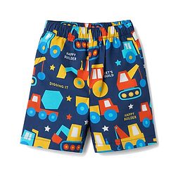 Babyhug  Poplin woven Above Knee Length Boxer with JCB & Bear Print Pack of 3- Navy & Yellow